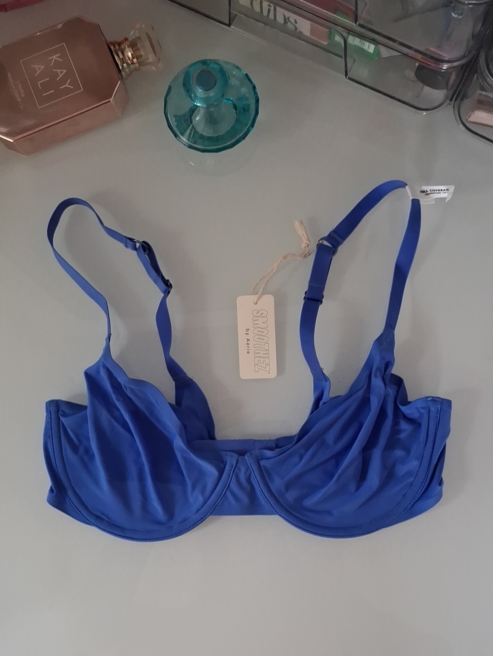 AERIE Blue Mesh Unlined Underwire Bra 34D